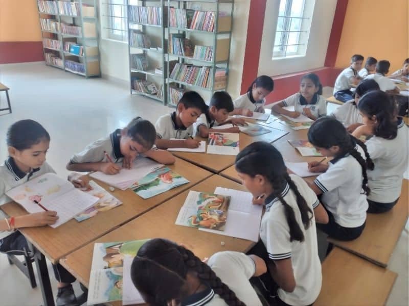 School library reading hall at Dunes Academy Phalodi
