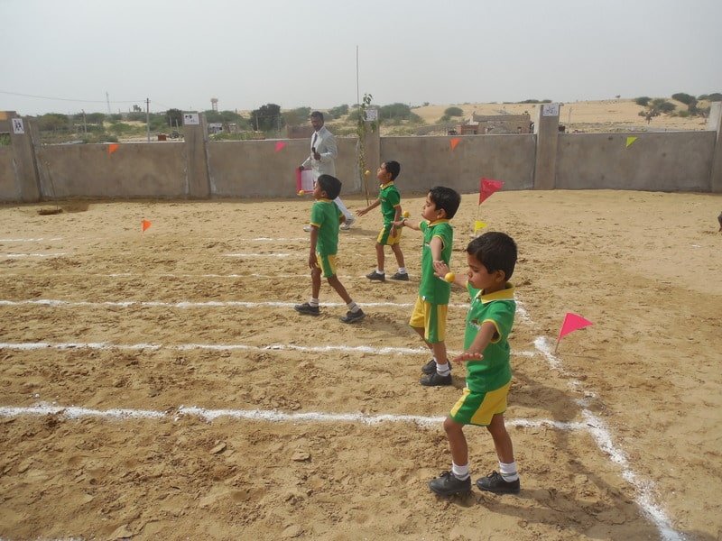 Students competing at Dunes Academy Sports Day Phalodi