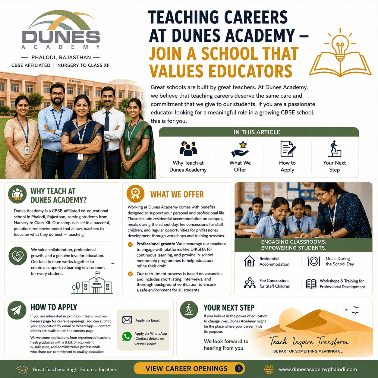 Teaching Careers at Dunes Academy; School That Values Educators