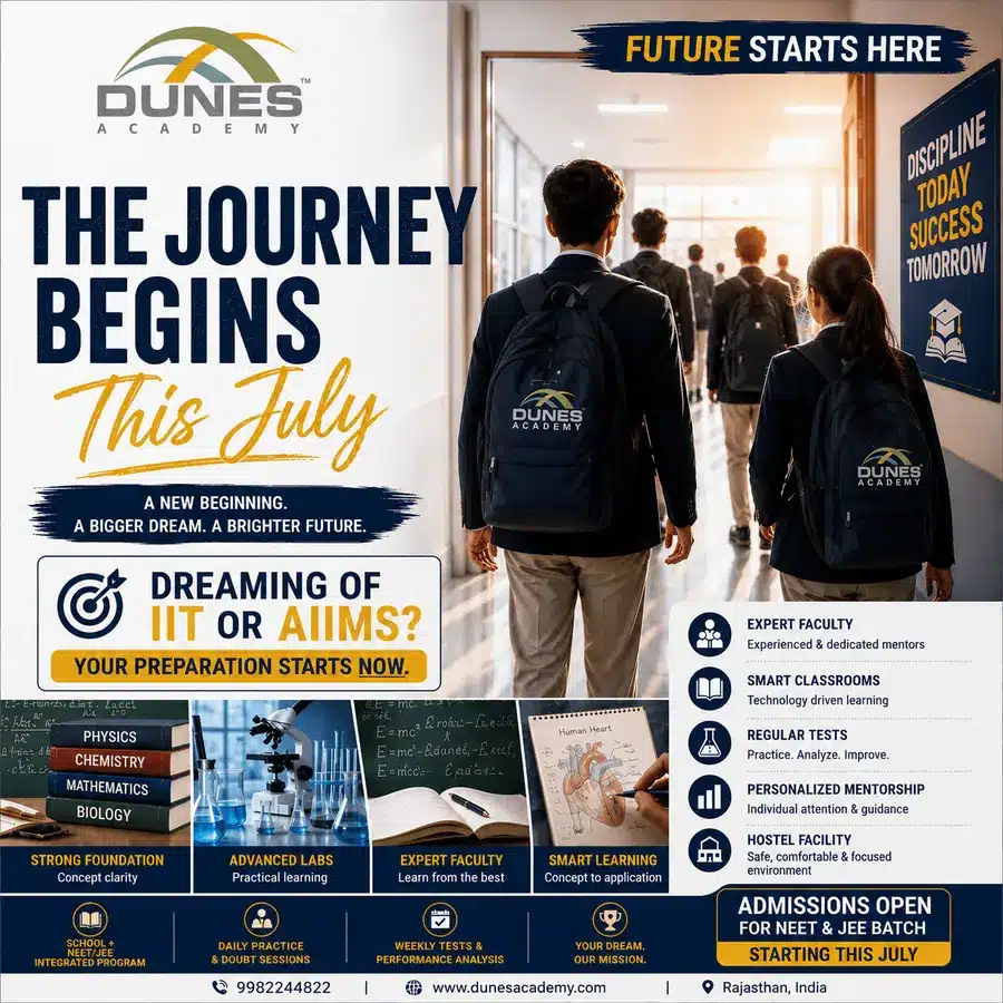 Dunes Academy students preparing for IIT and AIIMS